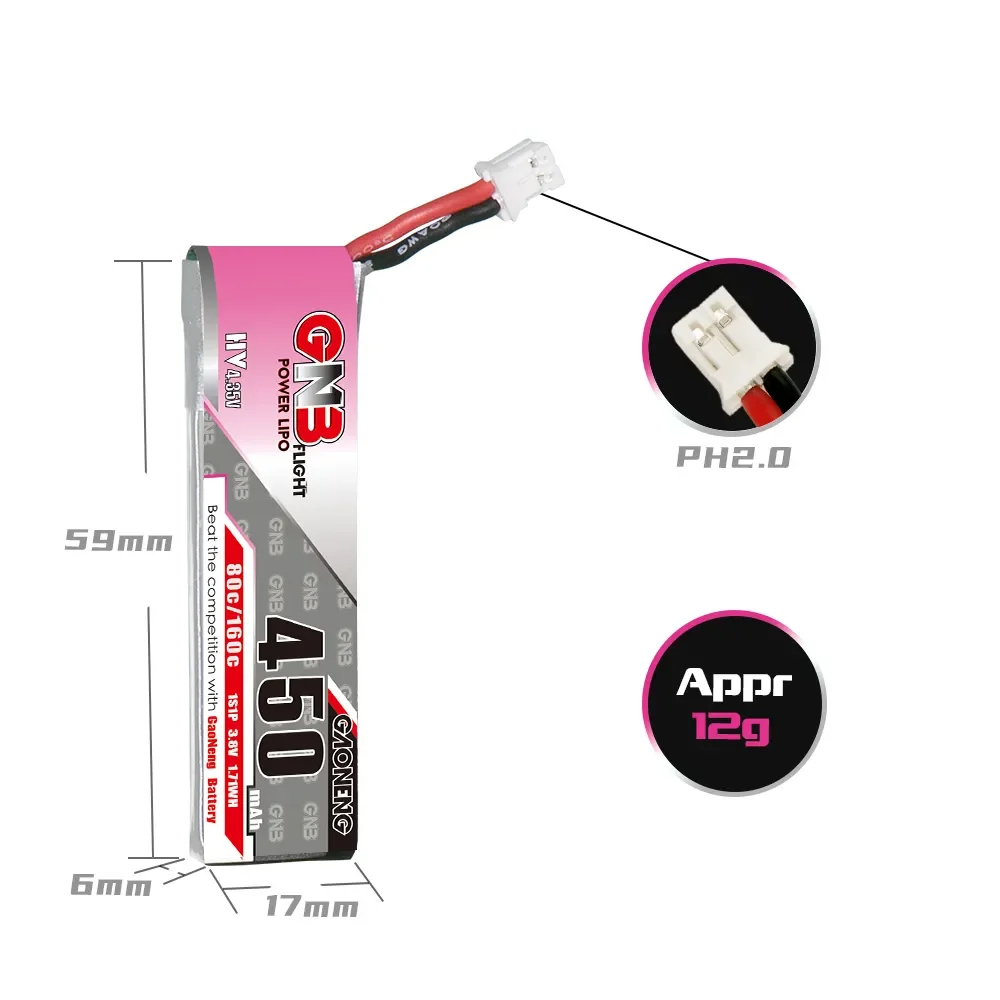 2pcs new GNB 2S 7.6V 450mAh 80 - Drone Racing Charger review and price