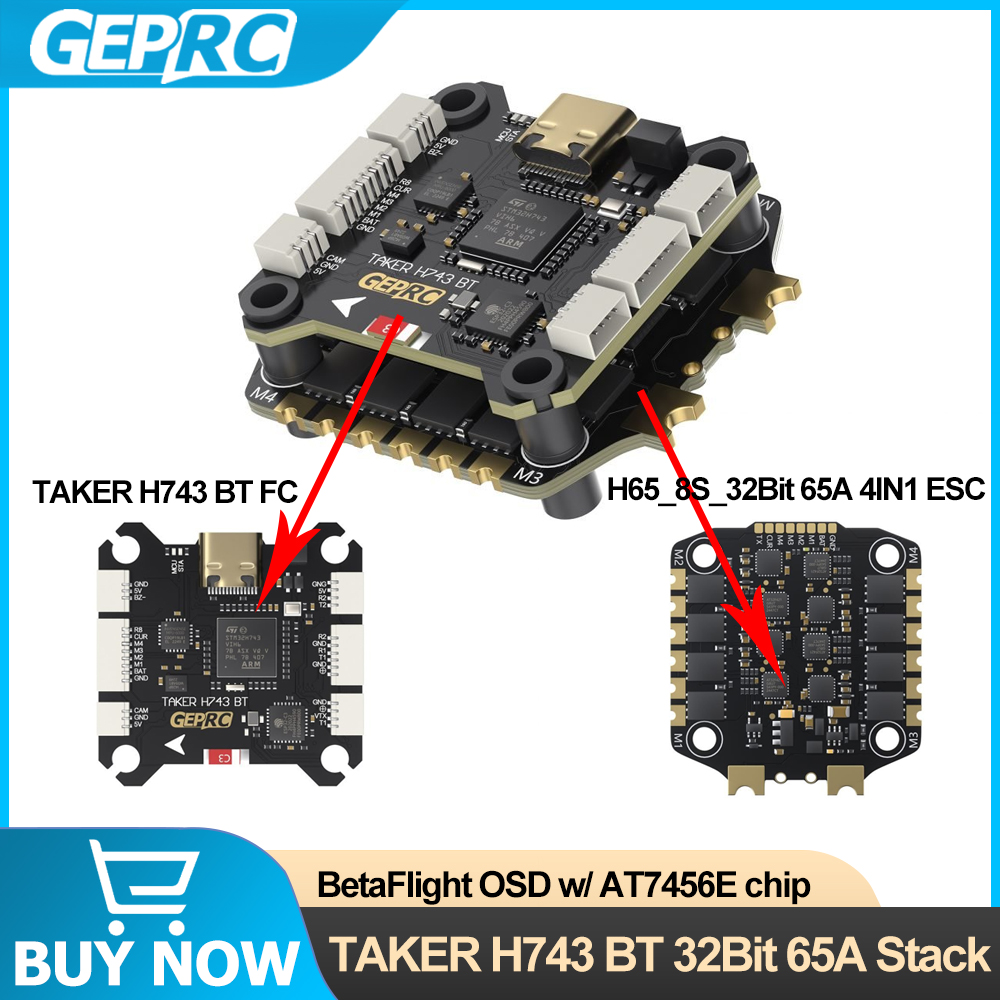 GEPRC TAKER H743 BT 32Bit 65A  - Drone Racing Flight Controller review and price